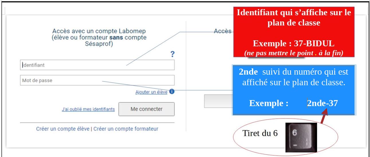 Page de connexion Labomep